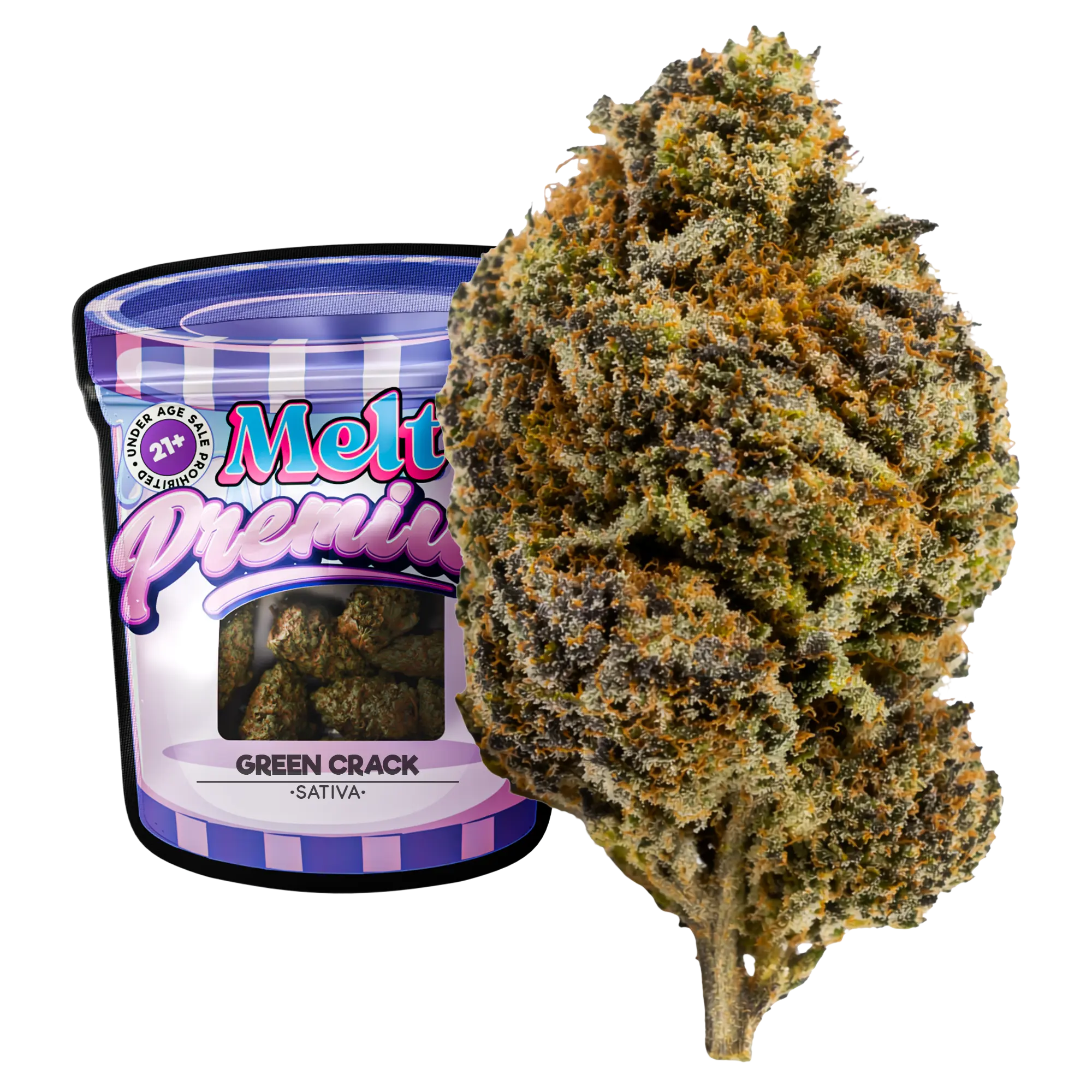 Green Crack Sativa premium indoor THCA flower 3.5g