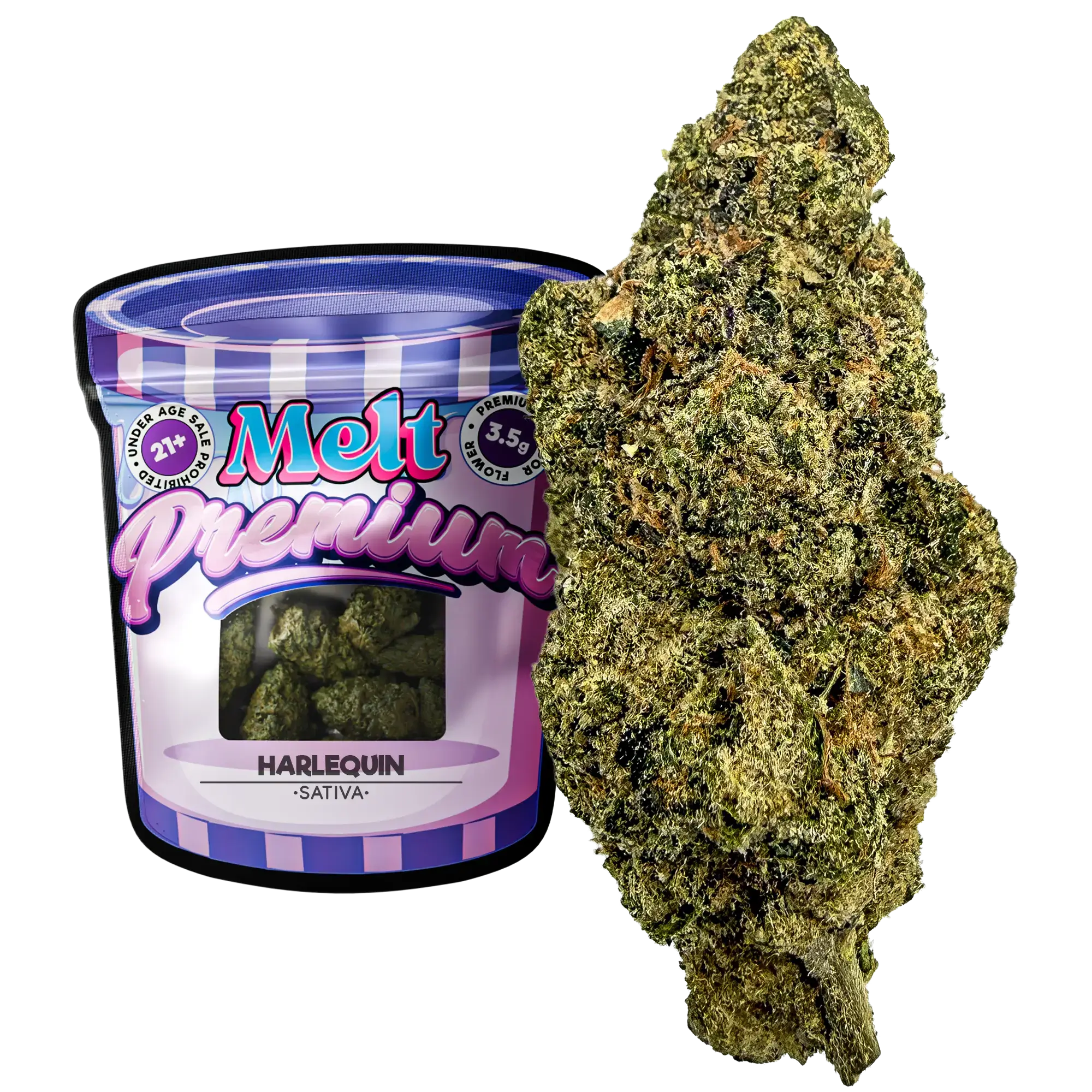 Harlequin Hybrid THCA flower 3.5g by Melt