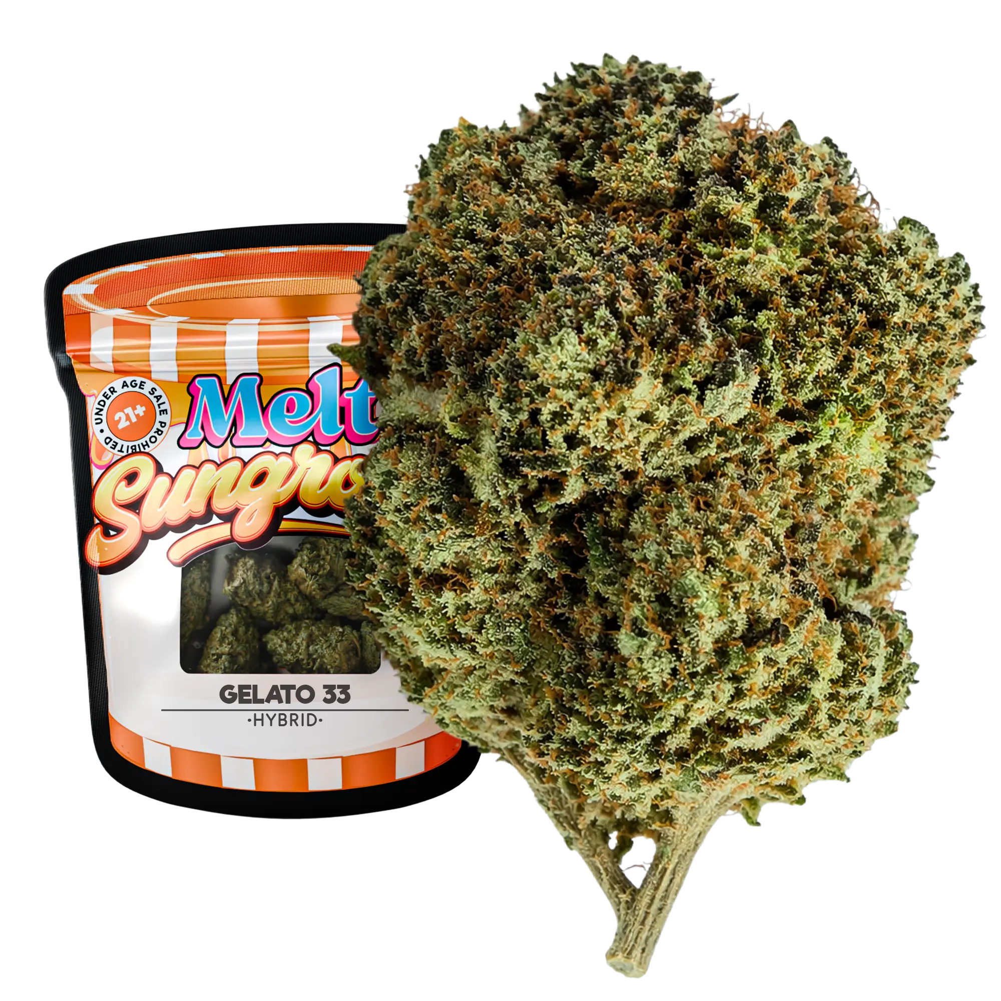 Gelato 33 Hybrid sungrown THCA flower 3.5g