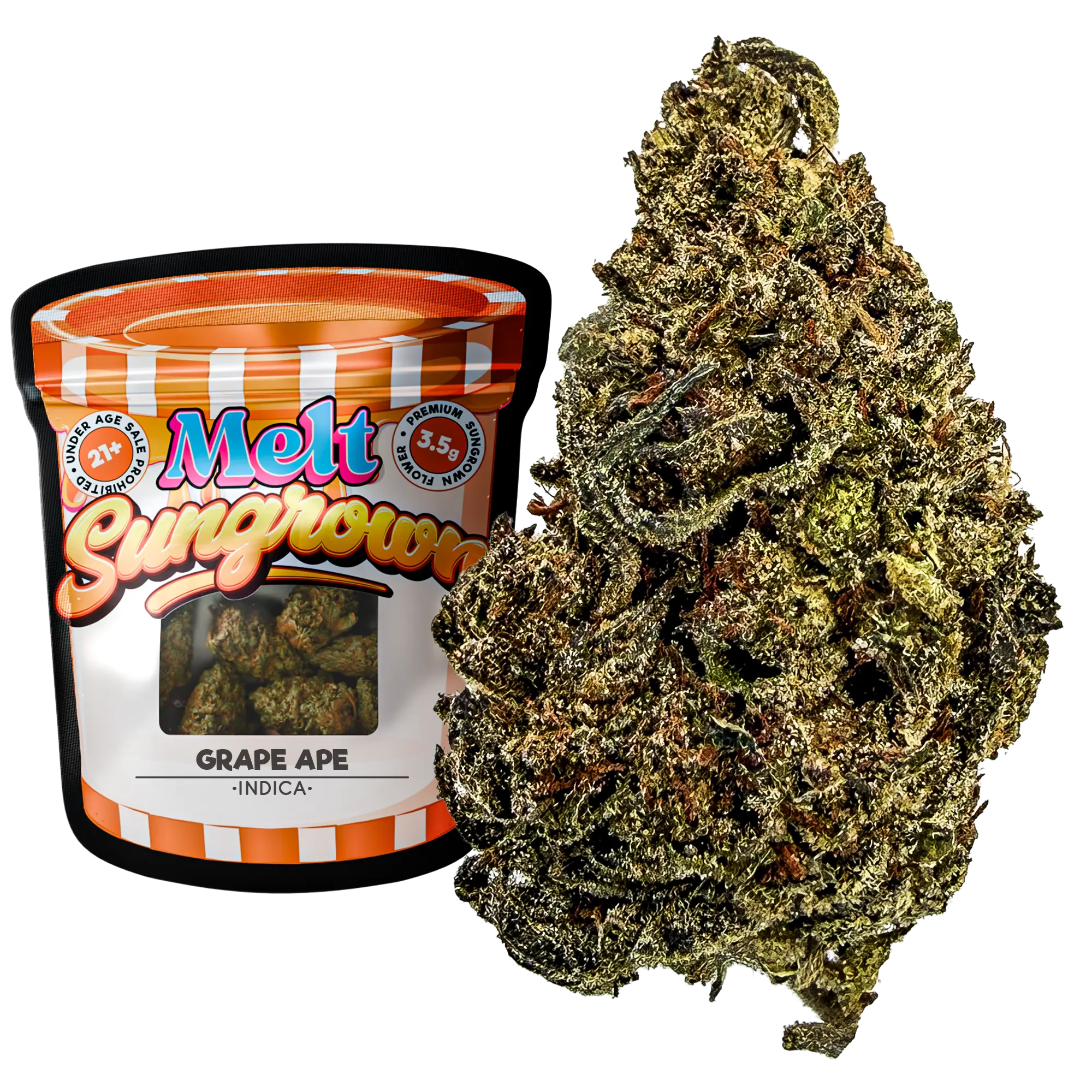 Grape Ape indica sungrown THCA flower 3.5g