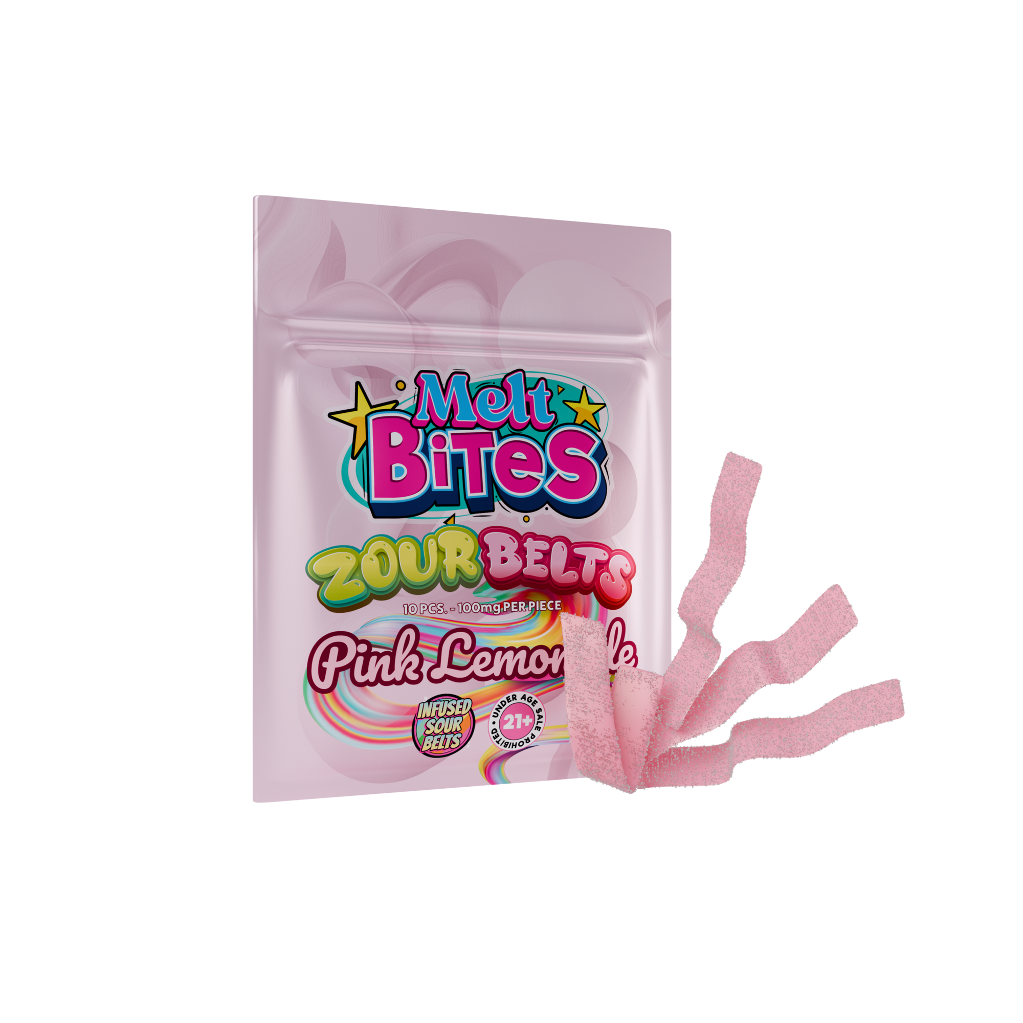 Strong THC Gummie  – Melt Bite  Zour Belt  1000mg THC Candy Belt  for Full Body Relaxation - Melt